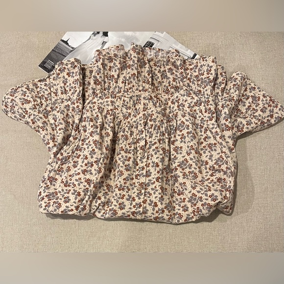 Rylee + Cru Floral Midi Skirt in Cream and Brown - Picture 3 of 13